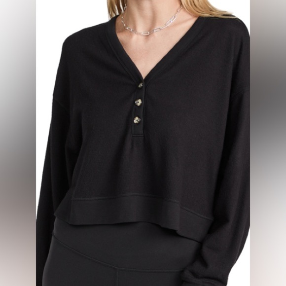 Alo Cropped Sweater dark grey Size Small - Picture 1 of 7